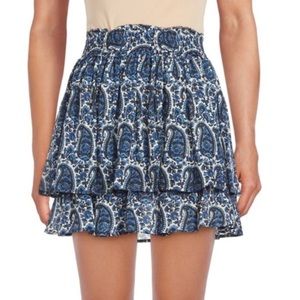 10 Crosby Derek Lam Paisley Blue Silk Skirt